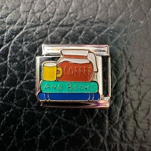 Coffee and Books Italian Charm – Perfect for Book Lovers and Coffee Enthusiasts